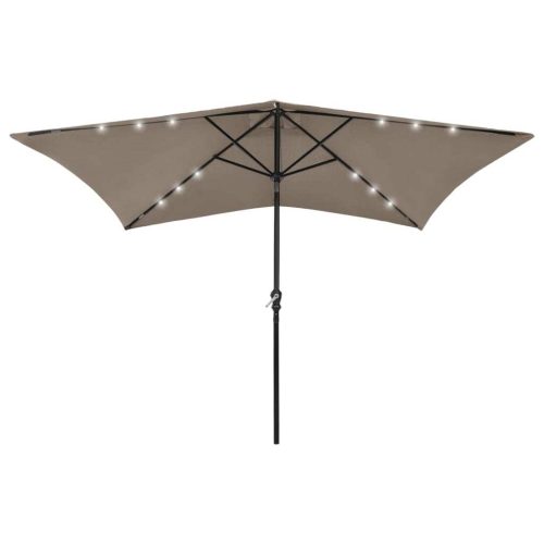 Parasol with LEDs and Steel Pole 2×3 m
