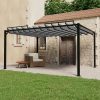 Gazebo with Louvered Roof Fabric and Aluminium