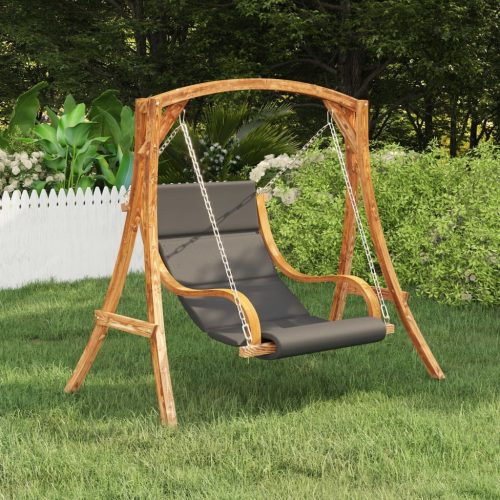 Swing Chair with Cushion Bent Wood with Teak Finish