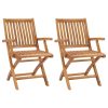Folding Garden Chairs Solid Teak Wood