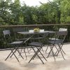 Folding Bistro Chairs Poly Rattan and Steel