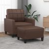Sandleton Sofa Chair with Footstool Faux Leather