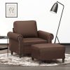 Sedona Sofa Chair with Footstool Faux Leather