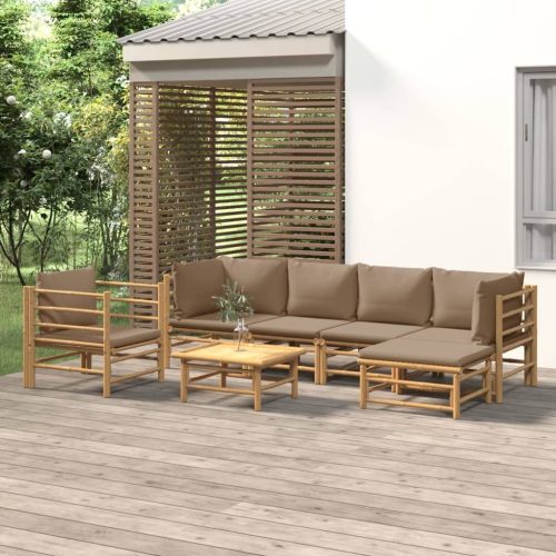 Garden Lounge Set with  Cushions  Bamboo