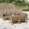 Garden Lounge Set with  Cushions  Bamboo