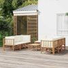 Garden Lounge Set with Cushions  Bamboo