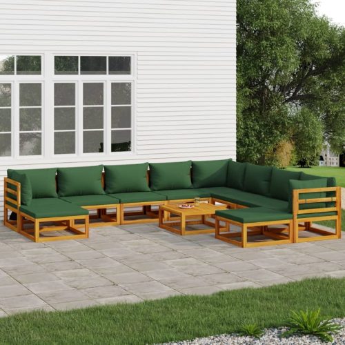 Garden Lounge Set with Cushions Solid Wood