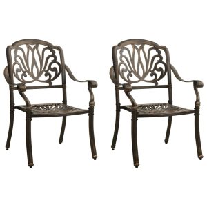 Garden Chairs 2 pcs Cast Aluminium