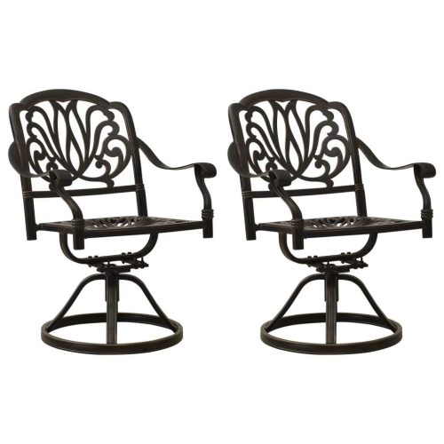 Swivel Garden Chairs 2 pcs Cast Aluminium