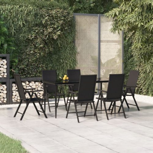 Garden Dining Set Black