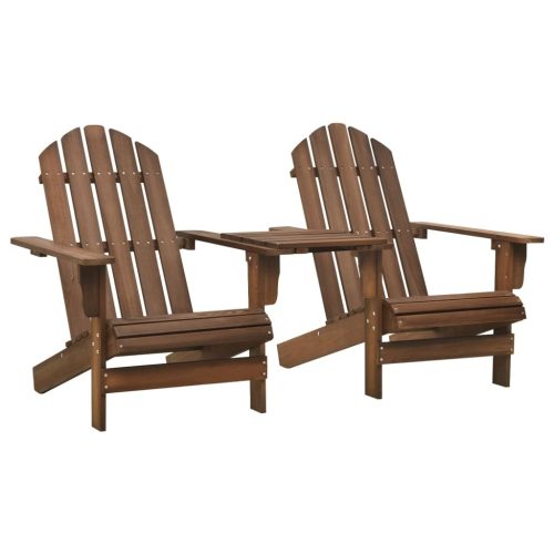 Garden Adirondack Chairs with Tea Table Solid Fir Wood