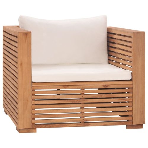 Garden Sofa Chair with Cushions Solid Teak Wood