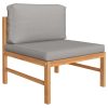 Sofa with Cushions Solid Teak Wood