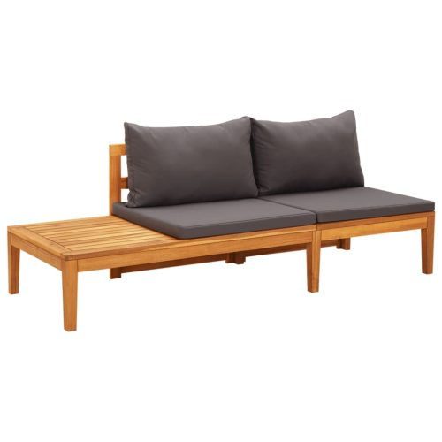 Garden Bench with Table Cushions Solid Acacia Wood