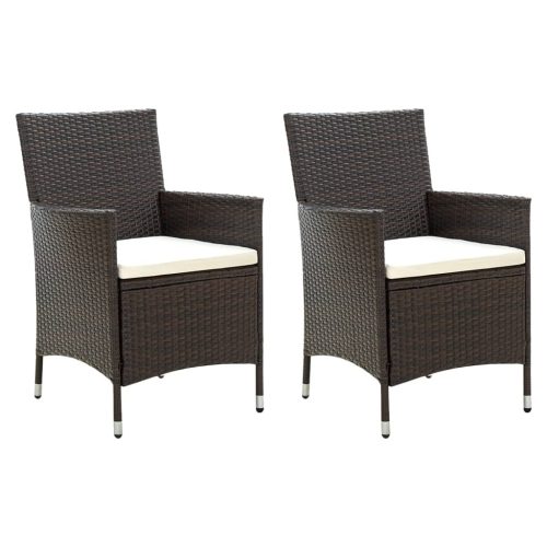 Garden Chairs with Cushions Poly Rattan