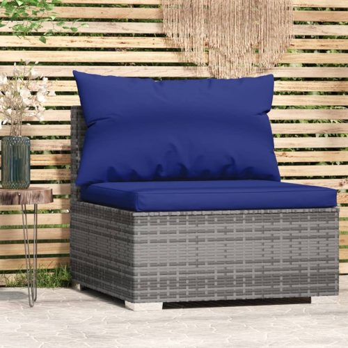 Garden Middle Sofa with Cushions Poly Rattan