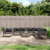 9 Piece Garden Lounge Set With Cushions Anthracite Poly Rattan