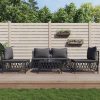 5 Piece Garden Lounge Set with Cushions Steel