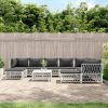 10 Piece Garden Lounge Set with Cushions Steel