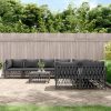 9 Piece Garden Lounge Set with Cushions Steel