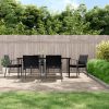 Garden Dining Set with Cushions Poly Rattan and Steel