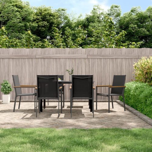 Garden Chairs Black 55×61.5×90 cm Textilene and Steel