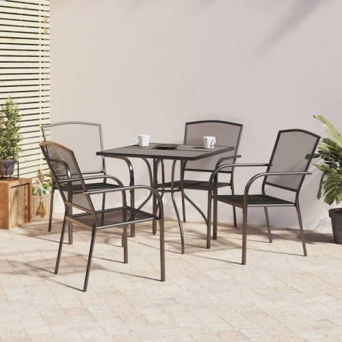 Garden Dining Set Anthracite Steel