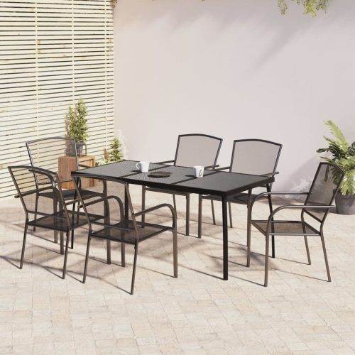 Garden Dining Set Anthracite Steel