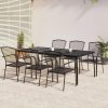 Garden Dining Set Anthracite Steel