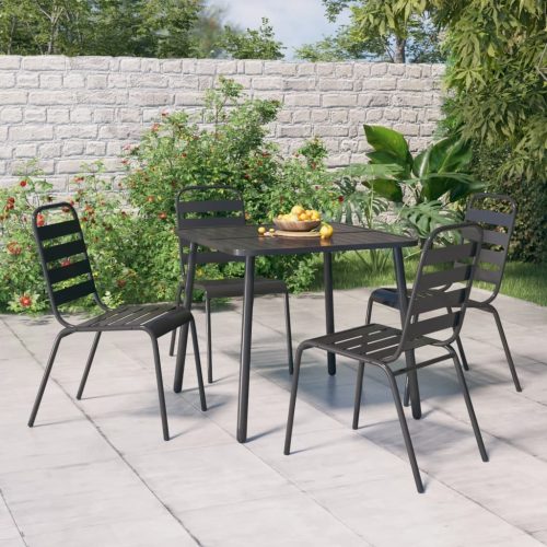 Garden Dining Set Anthracite Steel