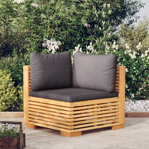 Garden Sofa with Cushions Solid Wood Teak