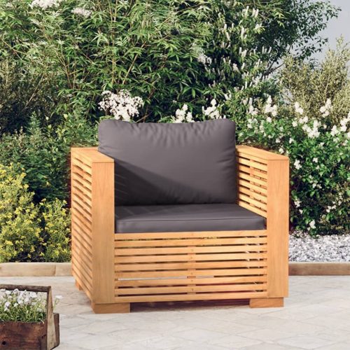 Garden Sofa Chair with Cushions Solid Wood Teak