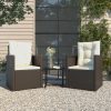 3 Piece Outdoor Sofa Set with Cushions Poly Rattan