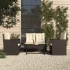 4 Piece Outdoor Lounge Set with Cushions Poly Rattan