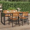 Garden Table with U-shaped Legs Solid Wood Acacia