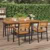 Garden Table with Hairpin Legs Solid Wood Acacia