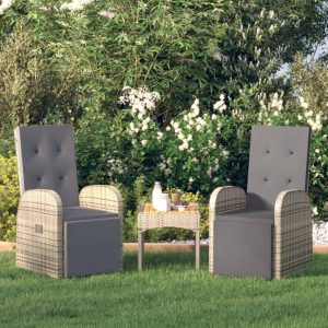 Reclining Garden Chairs with Cushions Poly Rattan