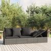 Outdoor Lounge Bed with Cushions Poly Rattan