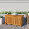 Garden Storage Box with Wheels Solid Wood Acacia