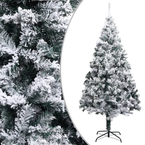 Artificial Christmas Tree with Flocked Snow Green PVC