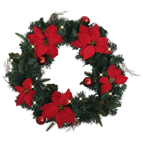 Christmas Wreath with LED Lights 60 cm PVC