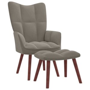 Relaxing Chair with a Stool Velvet