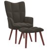 Relaxing Chair with a Stool Velvet