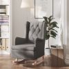 Armchair with Solid Rubber Wood Rocking Legs Fabric