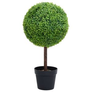 Artificial Boxwood Plant with Pot Ball Shaped Green
