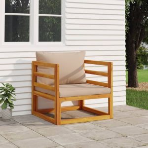 Garden Chair with Cushions Solid Wood Acacia