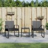 3 piece Garden Dining Set with Cushions PP Rattan