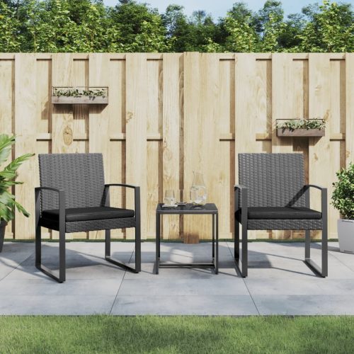 3 piece Garden Dining Set with Cushions PP Rattan