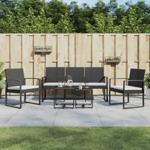 5 piece Garden Dining Set with Cushions PP Rattan