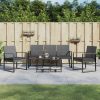 5 piece Garden Dining Set with Cushions PP Rattan